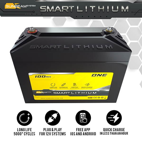 SUNBEAMsystem Smart LITHIUM batteri 100Ah Navinordic Stövel, Marin blå stl 37 Navinordic båttillbehör